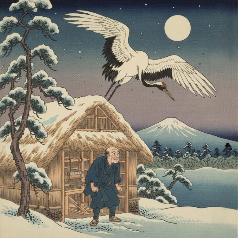 La grue reprend sa véritable forme et s’envole