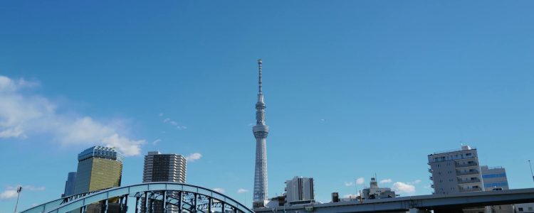 Vue sur la Skytree depuis la rive Sumida